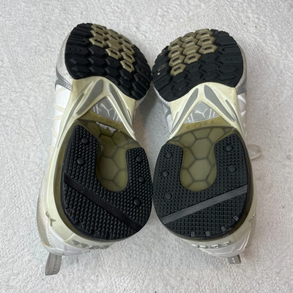 vintage Y2K Puma Cell White Silver Yellow Sneakers Low Top Shoes Mens